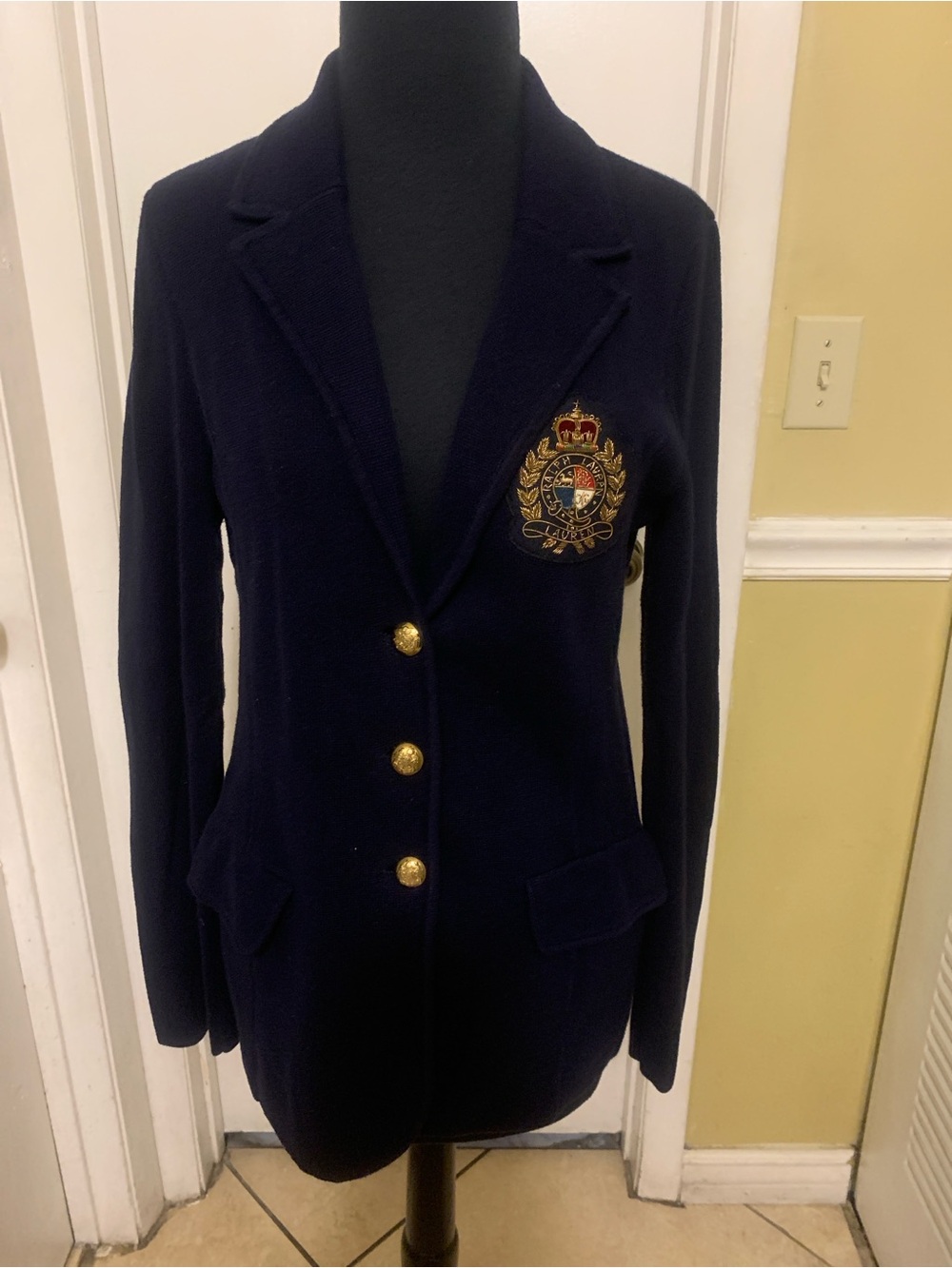 Polo by Ralph Lauren Navy Crest Blazer with Gold Buttons